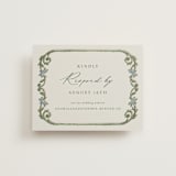 "grandeur" - Foil-Pressed RSVP Online Enclosure Cards in Bluebell by Jen Owens - Front