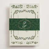 "grandeur" - Foil-Pressed RSVP Online Enclosure Cards in Bluebell by Jen Owens - Assembled with Belly Band