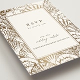 "By the Seashore" - Foil-Pressed RSVP Online Enclosure Cards in Pearl by Maria Alou - Detail