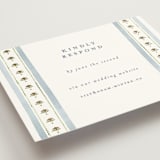 "Swan Song" - Foil-Pressed RSVP Online Enclosure Cards in Lakes by Sarah Knight - Detail