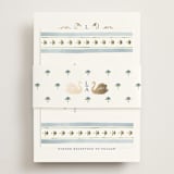 "Swan Song" - Foil-Pressed RSVP Online Enclosure Cards in Lakes by Sarah Knight - Assembled with Belly Band