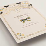 "Tuileries" - Foil-Pressed RSVP Online Enclosure Cards in Golden by Claudia Orengo - Detail