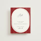"Moiré" - Foil-Pressed RSVP Online Enclosure Cards in Crimson by Studio Suku - Front