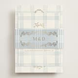 "salt and ivory" - Foil-Pressed RSVP Online Enclosure Cards in Belair by Grae - Assembled with Belly Band