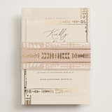 "Cultured Element" - Foil-Pressed RSVP Online Enclosure Cards in Sahara by David Michuki - Assembled with Belly Band