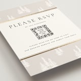 "Gilded Forest" - Foil-Pressed RSVP Online Enclosure Cards in Snow by Stacy Maalouf - Detail