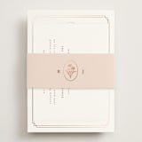 "fleu-de-sel" - Foil-Pressed RSVP Online Enclosure Cards in Rose by chocomocacino - Assembled with Belly Band