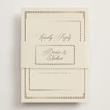 "Ahlum" - Foil-Pressed RSVP Online Enclosure Cards in Champagne by Deynaaz Daraei - Assembled with Belly Band