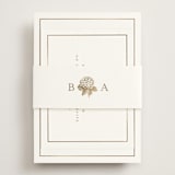 "Hydrangea bloom" - Foil-Pressed RSVP Online Enclosure Cards in Cotton by Stacey Meacham - Assembled with Belly Band