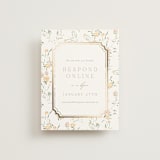 "Victorian Trellis" - Foil-Pressed RSVP Online Enclosure Cards in Golden Summer by Erin L. Wilson - Front