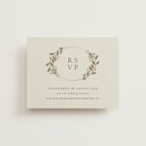 "Vine Wrap" - Foil-Pressed RSVP Online Enclosure Cards in Fern by Jen Owens - Front