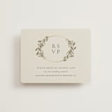 "Vine Wrap" - Foil-Pressed RSVP Online Enclosure Cards in Fern by Jen Owens - Front