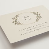 "Vine Wrap" - Foil-Pressed RSVP Online Enclosure Cards in Fern by Jen Owens - Detail