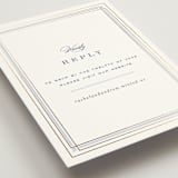 "Aurelia" - Foil-Pressed RSVP Online Enclosure Cards in Dusty Blue by Janean Hinger - Detail