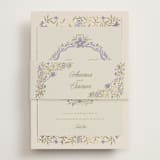 "FairyTale.." - Foil-Pressed RSVP Online Enclosure Cards in Heather by Vera Lim - Assembled with Belly Band