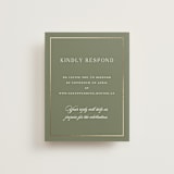 "Country Elegance" - Foil-Pressed RSVP Online Enclosure Cards in Sage Green by Lucrecia Caporale - Front
