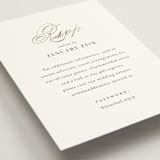 "Gilded Ampersand" - Foil-Pressed RSVP Online Enclosure Cards in Cotton by Jennifer Postorino - Detail