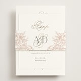 "Gilded Ampersand" - Foil-Pressed RSVP Online Enclosure Cards in Cotton by Jennifer Postorino - Assembled with Belly Band