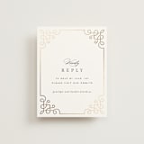 "Intertwined" - Foil-Pressed RSVP Online Enclosure Cards in Pearl by Janean Hinger - Front