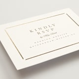 "Elegant bevel" - Foil-Pressed RSVP Online Enclosure Cards in Cloud by Stacey Meacham - Detail