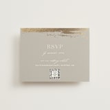 "True Love" - Foil-Pressed RSVP Online Enclosure Cards in Clay by Carolyn Nicks - Front