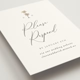 "Palm Monogram" - Foil-Pressed RSVP Online Enclosure Cards in Leaf by Olivia Raufman - Detail