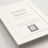 "Gilded frame" - Foil-Pressed RSVP Online Enclosure Cards in Pearl by Nicole Walsh - Detail