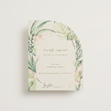 "fresh tropical" - Foil-Pressed RSVP Online Enclosure Cards in Greenery by Phrosné Barwood - Front