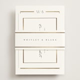 "Luster" - Foil-Pressed RSVP Online Enclosure Cards in Cotton by Stacey Meacham - Assembled with Belly Band