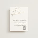 "The Wedding" - Foil-Pressed RSVP Online Enclosure Cards in Marshmallow by Kaydi Bishop - Front