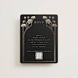 "Nouveau flowers" - Foil-Pressed RSVP Online Enclosure Cards in Onyx by Ana de Sousa - Front