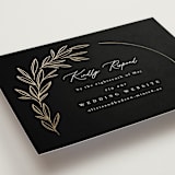 "Bianca" - Foil-Pressed RSVP Online Enclosure Cards in Ink by Kristie Kern - Detail
