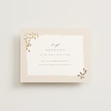 "Everly" - Foil-Pressed RSVP Online Enclosure Cards in Latte by Kristie Kern - Front
