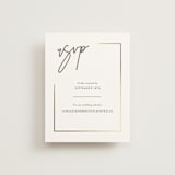 "Balanced" - Foil-Pressed RSVP Online Enclosure Cards in Milk White by Robin Ott - Front