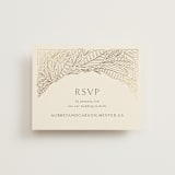 "Royalty" - Foil-Pressed RSVP Online Enclosure Cards in Cream by Jen Owens - Front