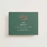 "Celtic Love Knot" - Foil-Pressed RSVP Online Enclosure Cards in Clover by Kerry Doyle - Front