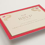 "Indian garden" - Foil-Pressed RSVP Online Enclosure Cards in Sindoor by Creo Study - Detail