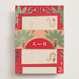 "Indian garden" - Foil-Pressed RSVP Online Enclosure Cards in Sindoor by Creo Study - Assembled with Belly Band
