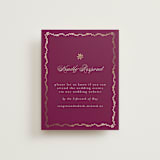 "Amber Palace" - Foil-Pressed RSVP Online Enclosure Cards in Garnet by Chris Griffith - Front