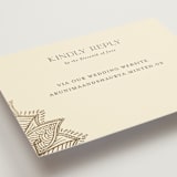 "Arunima" - Foil-Pressed RSVP Online Enclosure Cards in Plum by Randi Cirelli - Detail