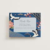 "kimono" - Foil-Pressed RSVP Online Enclosure Cards in Ocean by Elly - Front