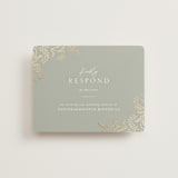 "Riviera" - Foil-Pressed RSVP Online Enclosure Cards in Willow by Leia Matt - Front