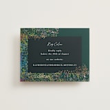 "By the Creek" - Foil-Pressed RSVP Online Enclosure Cards in Emerald by Becky Nimoy - Front