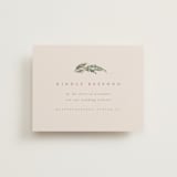 "Winter Garland" - Foil-Pressed RSVP Online Enclosure Cards in Latte by Leah Bisch - Front