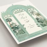 "The Greenhouse" - Foil-Pressed RSVP Online Enclosure Cards in Seagreen by Elly - Detail