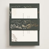 "Peaks" - Foil-Pressed RSVP Online Enclosure Cards in Hunter by Sarah Brown - Assembled with Belly Band