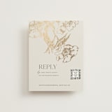 "mon amour" - Foil-Pressed RSVP Online Enclosure Cards in Hope Floats by Design Lotus - Front