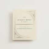 "deco arch" - Foil-Pressed RSVP Online Enclosure Cards in Fir by Kindred Fields - Front