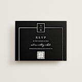 "Elegant Station" - Foil-Pressed RSVP Online Enclosure Cards in Noir by Stacey Meacham - Front
