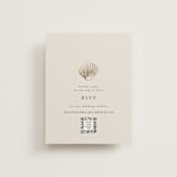 "Simple Seashell" - Foil-Pressed RSVP Online Enclosure Cards in Sand by Hannah Bowman - Front